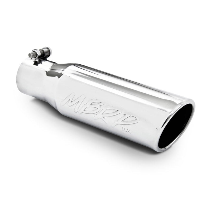 MBRP Universal Tip 3in O.D. Angled Rolled End 2 inlet 10 length - Steel Tubing - MBRP