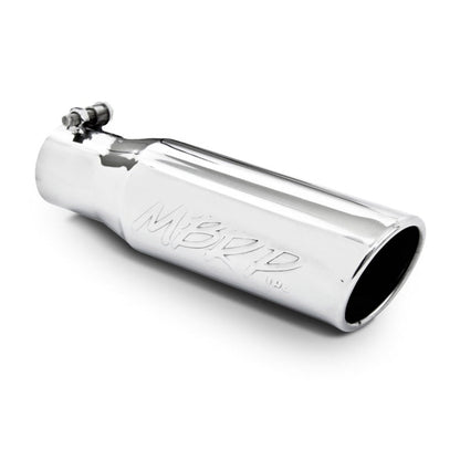 MBRP Universal Tip 3in O.D. Angled Rolled End 2 inlet 10 length - Steel Tubing - MBRP