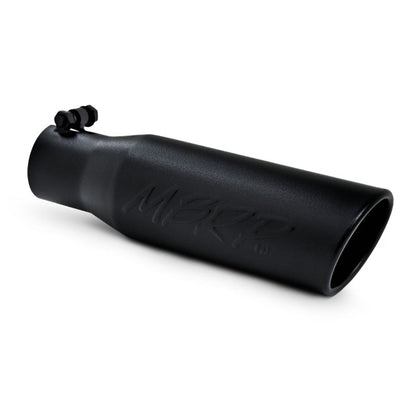 MBRP Universal Tip 3in O.D. Angled Rolled End 2 inlet 12 length - Black Finish - Tips - MBRP