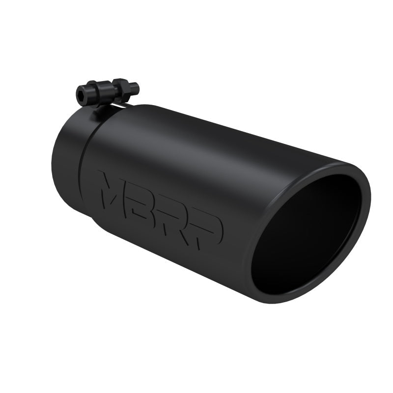 MBRP Universal Tip 4 O.D. Angled Rolled End 3.5 inlet 10 length - Black Finish - Tips - MBRP