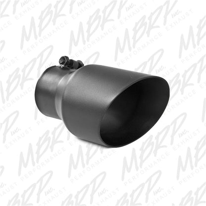 MBRP Universal Tip 4.5in OD 3in Inlet 8in Length Dual Walled Angled Exhaust Tip - Black - Tips - MBRP