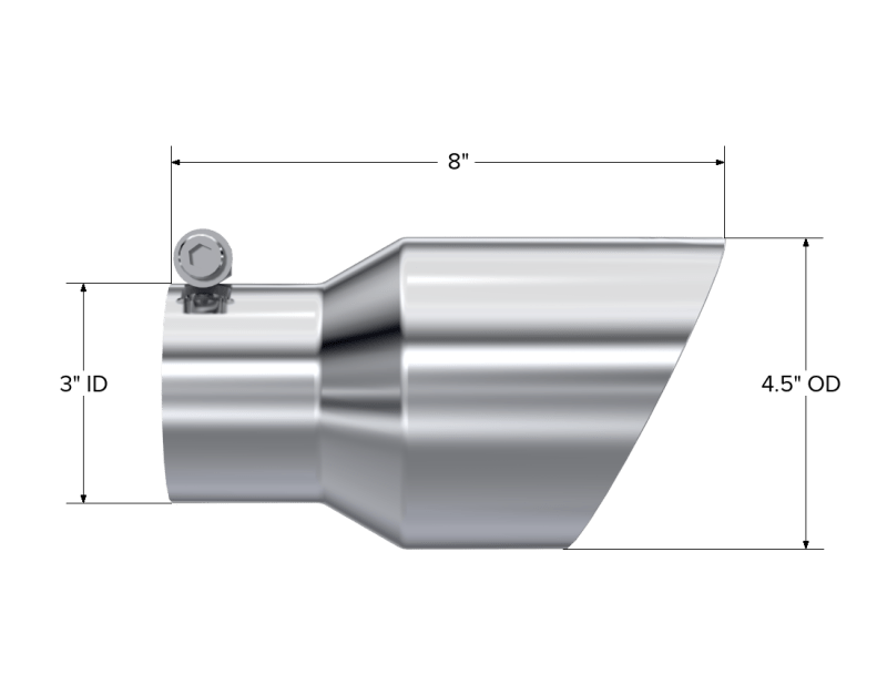 MBRP Universal Tip 4.5in O.D. Dual Wall Angled 3in inlet 8in length T304 - Tips - MBRP