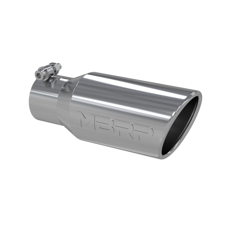 MBRP Universal Tip 4in OD 2.75in Inlet 10in Length Angled Rolled End T304 - Steel Tubing - MBRP