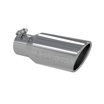 MBRP Universal Tip 4in OD 2.75in Inlet 10in Length Angled Rolled End T304 - Steel Tubing - MBRP