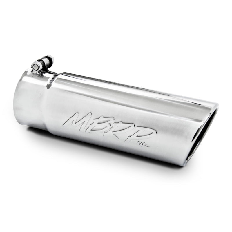 MBRP Universal Tip 4in O.D. Angled Rolled End 3 inlet 10 length - Steel Tubing - MBRP