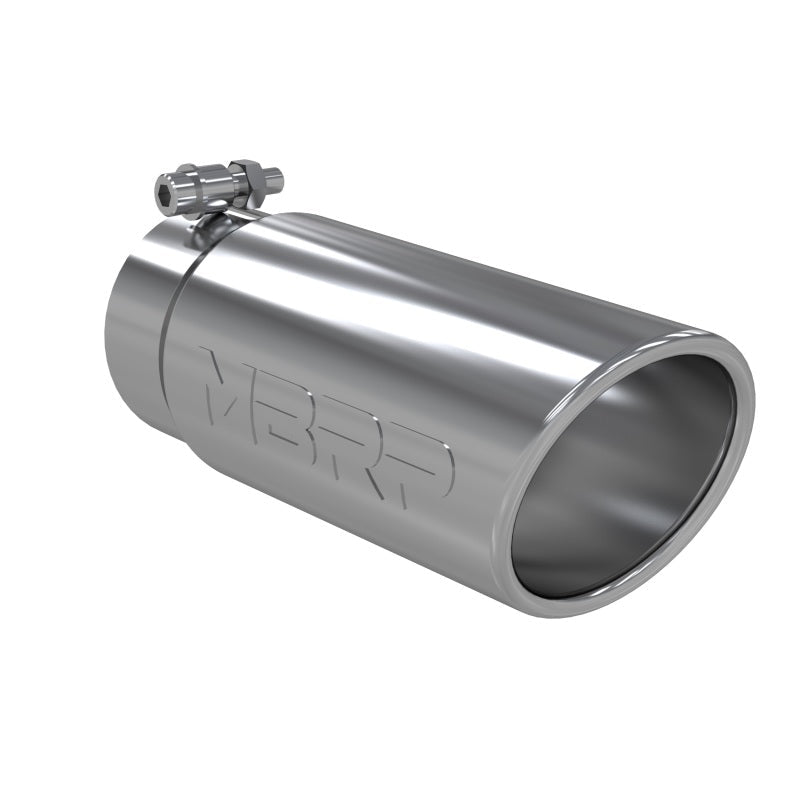 MBRP Universal Tip 4in O.D. Angled Rolled End 3 inlet 10 length - Steel Tubing - MBRP