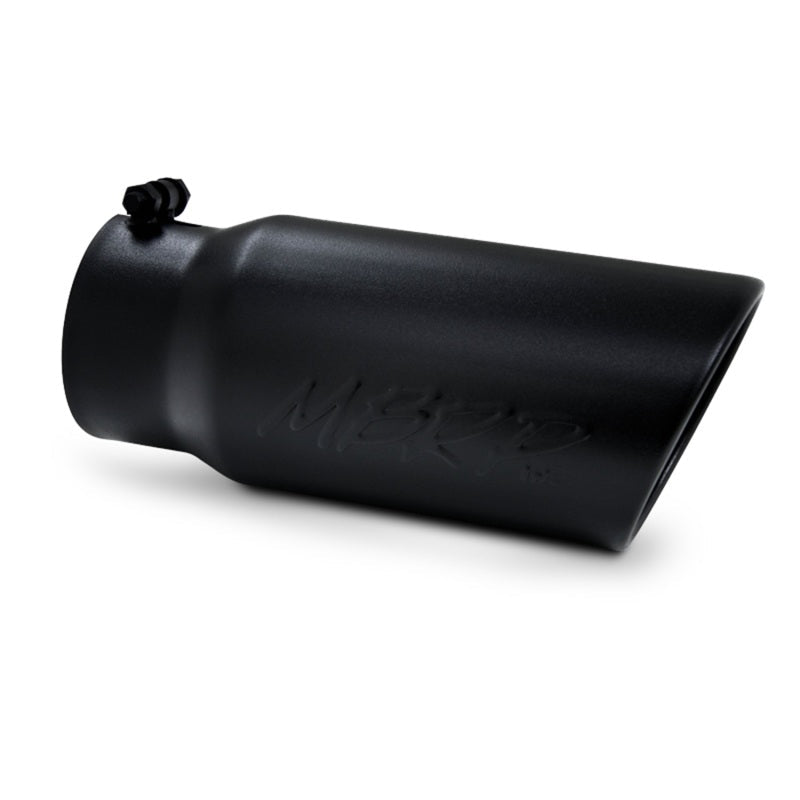 MBRP Universal Tip 5 O.D. Angled Rolled End 4 inlet 12 length - Black Finish - Tips - MBRP