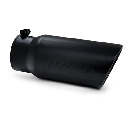 MBRP Universal Tip 5 O.D. Angled Rolled End 4 inlet 12 length - Black Finish - Tips - MBRP