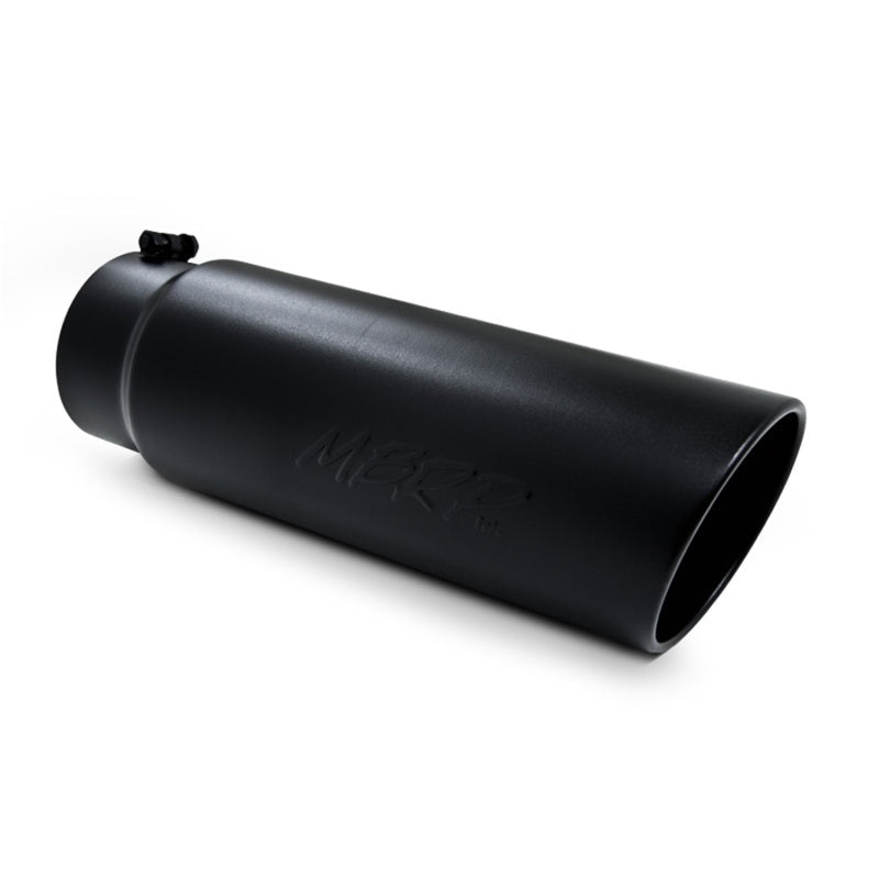 MBRP Universal Tip 6in OD Angled Rolled End 5in Inlet 18in Length Black Finish Exhaust - Tips - MBRP