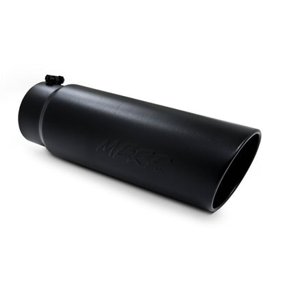 MBRP Universal Tip 6in OD Angled Rolled End 5in Inlet 18in Length Black Finish Exhaust - Tips - MBRP