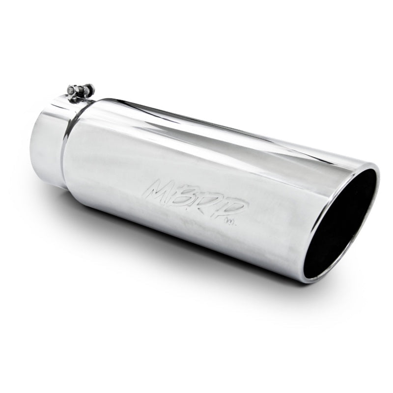MBRP Universal Tip 6in OD Angled Rolled End 5in Inlet 18in Length T304 Exhaust - Steel Tubing - MBRP