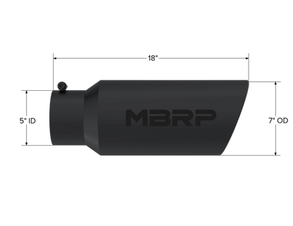 MBRP Universal Tip 7in O.D. Rolled End 5in inlet 18in length Black - Tips - MBRP