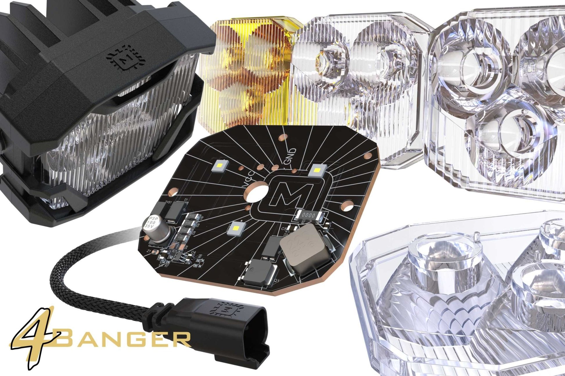 Morimoto 4Banger A - Pillar Kit: Wrangler JK (07 - 17) - LED Light Pods - Morimoto