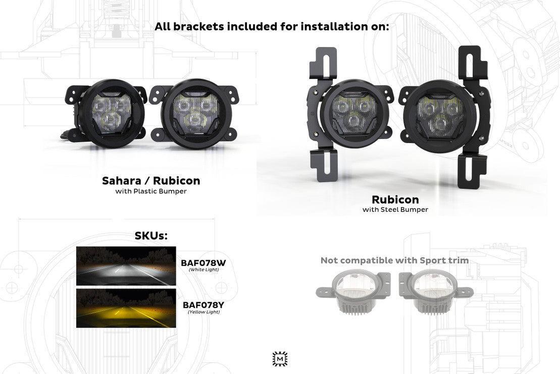 Morimoto 4Banger Fog Light Kit: Jeep JL/JT - Fog Lights - Morimoto