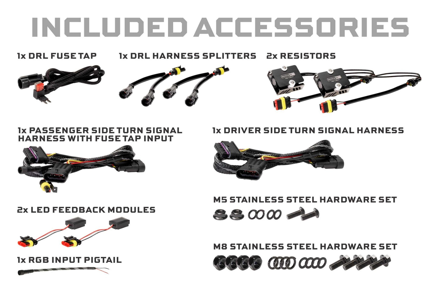 Morimoto Jeep JL / JT XRGB Fender Flare Chop Kit (Set) - Sidemarker DRL & Signals - Morimoto