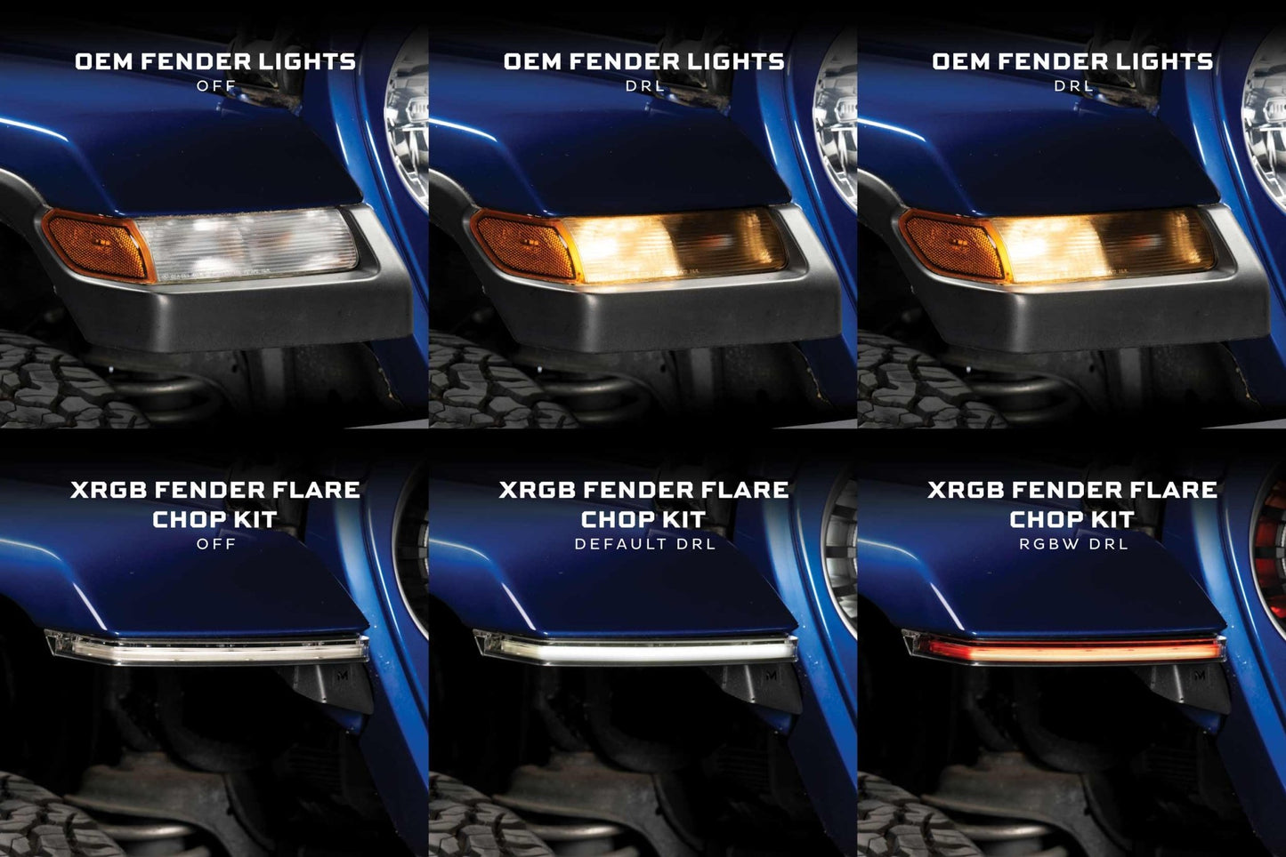 Morimoto Jeep JL / JT XRGB Fender Flare Chop Kit (Set) - Sidemarker DRL & Signals - Morimoto