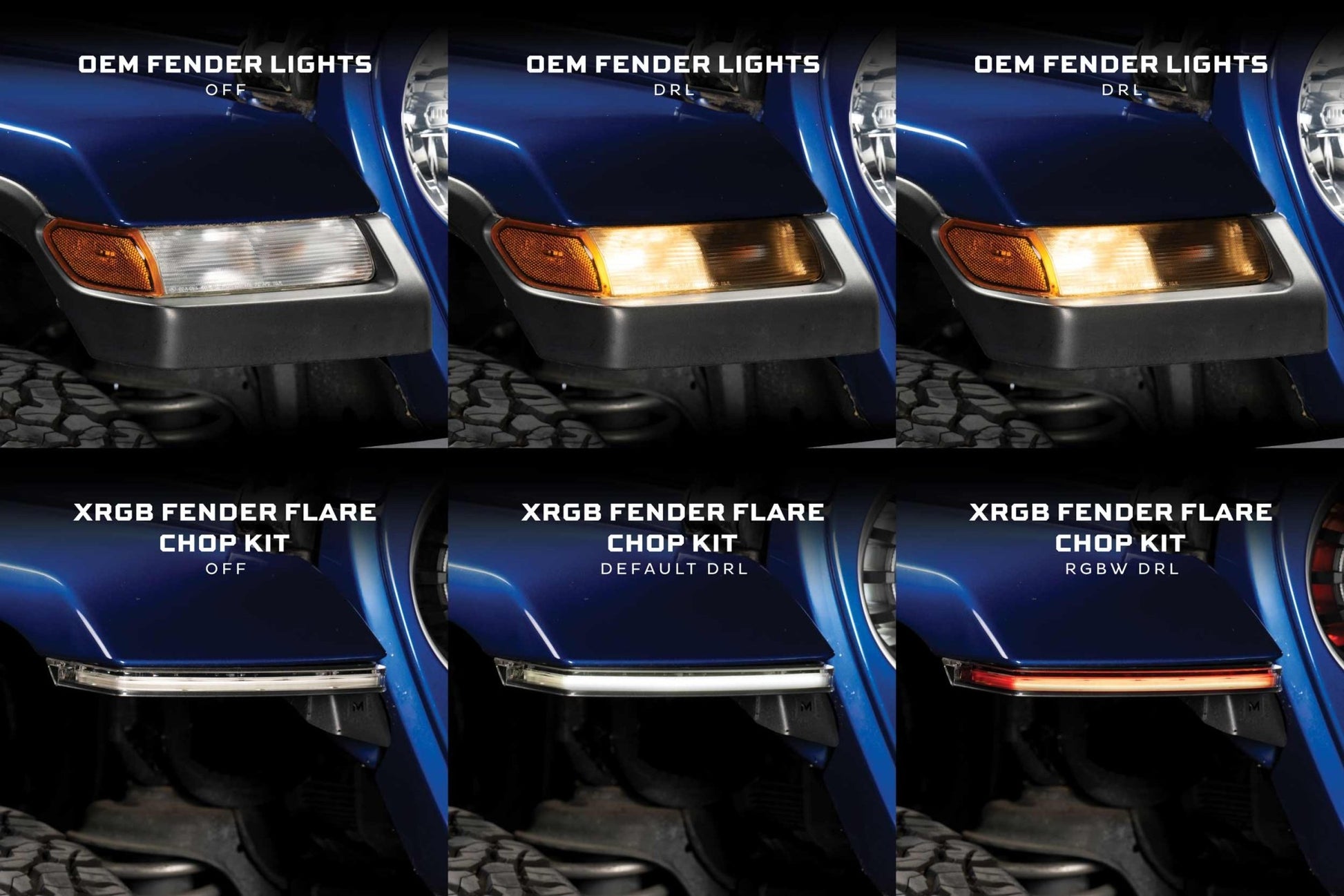 Morimoto Jeep JL / JT XRGB Fender Flare Chop Kit (Set) - Sidemarker DRL & Signals - Morimoto