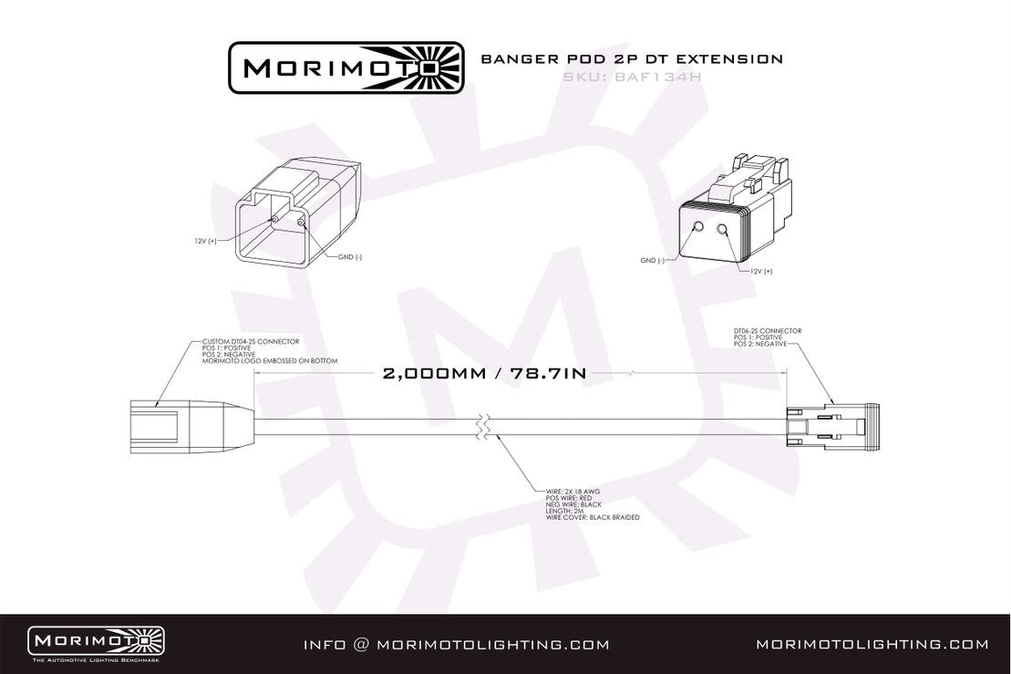 Morimoto Off - Road DT - Extension Harness - Wiring - Morimoto