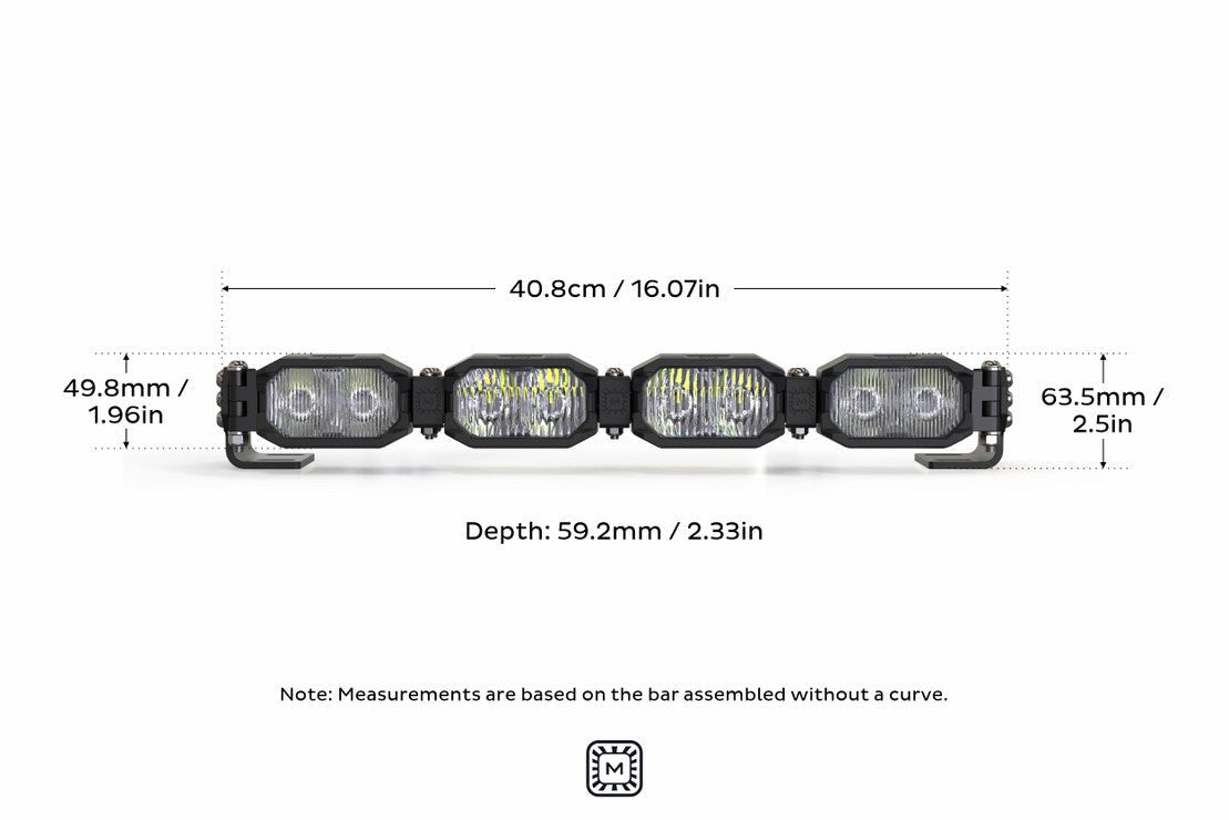 Morimoto Single - Row BangerBar Off - Road LED Light Bar: 4 Pod / 16" - LED Light Bars - Morimoto