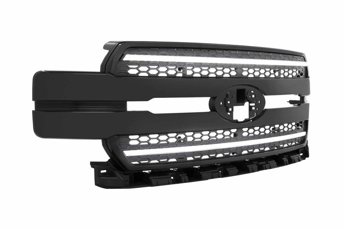 Morimoto XBG LED Grille: Ford F150 (18-20) (Paintable-Black / White DRL)