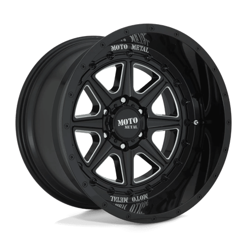 Moto Metal MO801 PHANTOM Gloss Black Milled 22x12 - 44 6x139.7mm 106.1mm - Wheels - Moto Metal