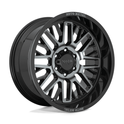 Moto Metal MO802 WARLOCK Gloss Black Mach W/ Gray Tint 20x9 +18 8x180mm 124.2mm - Wheels - Moto Metal