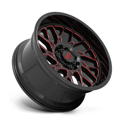 Moto Metal MO805 Gloss Black Milled W/ Red Tint 20x10 - 18 8x165.1mm 125.1mm - Wheels - Moto Metal