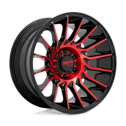 Moto Metal MO807 Gloss Black Mach W/ Red Tint 22x12 - 44 5x127mm 71.5mm - Wheels - Moto Metal
