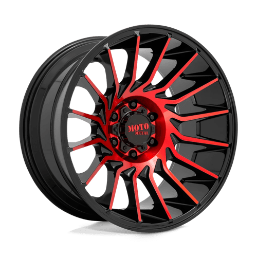 Moto Metal MO807 Gloss Black Mach W/ Red Tint 22x12 - 44 8x170mm 125.1mm - Wheels - Moto Metal
