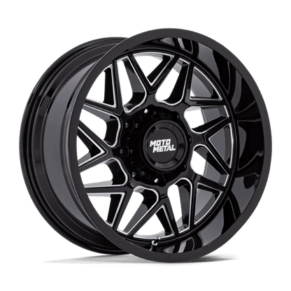 Moto Metal MO812 TURBINE Gloss Black Milled 20x10 - 18 8x165.1mm 125.1mm - Wheels - Moto Metal