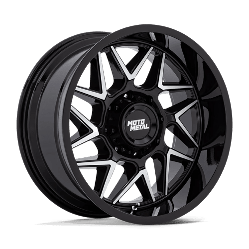 Moto Metal MO812 TURBINE Gloss Black W/ Machined Face 20x9 +1 6x135mm 87.1mm - Wheels - Moto Metal