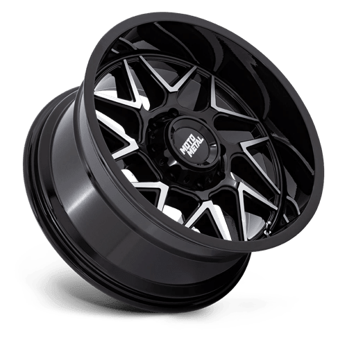 Moto Metal MO812 TURBINE Gloss Black W/ Machined Face 20x9 +1 8x165.1mm 125.1mm - Wheels - Moto Metal