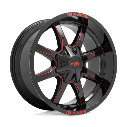 Moto Metal MO970 G - blk Milled Red Moto Metal Lp 20x10 - 18 8x170mm 125.1mm - Wheels - Moto Metal