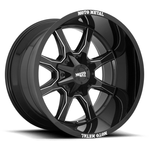 Moto Metal MO970 Gloss Black Mill Moto Metal Lp 17x8 0 5x127|5x139.7mm 78.1mm - Wheels - Moto Metal