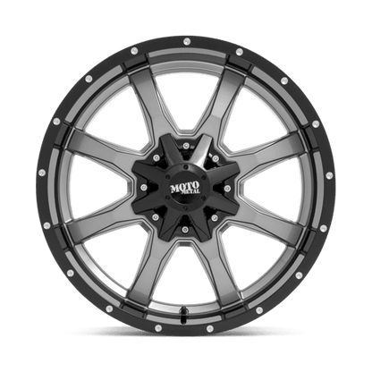 Moto Metal MO970 Gloss Gray Center W/ G - blk Lip 18x10 - 24 8x165.1mm 125.1mm - Wheels - Moto Metal