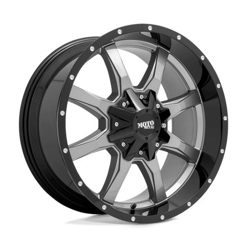 Moto Metal MO970 Gloss Gray Center W/ G - blk Lip 18x9 +18 6x135|6x139.7mm 106.1mm - Wheels - Moto Metal