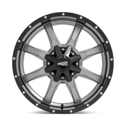 Moto Metal MO970 Gloss Gray Center W/ G - blk Lip 20x10 +12 8x180mm 124.2mm - Wheels - Moto Metal