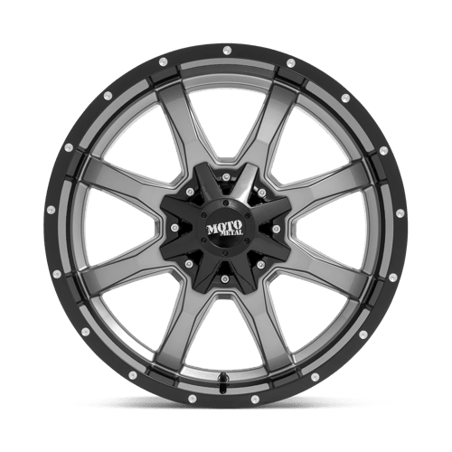 Moto Metal MO970 Gloss Gray Center W/ G - blk Lip 20x9 0 6x135|6x139.7mm 106.1mm - Wheels - Moto Metal