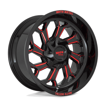 Moto Metal MO999 Gloss Black Milled W/ Red Tint 20x10 - 18 6x135|6x139.7mm 106.1mm - Wheels - Moto Metal