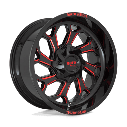 Moto Metal MO999 Gloss Black Milled W/ Red Tint 20x10 - 18 8x165.1mm 125.1mm - Wheels - Moto Metal