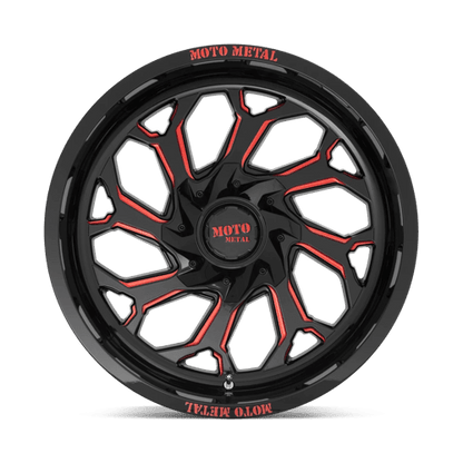 Moto Metal MO999 Gloss Black Milled W/ Red Tint 20x10 - 18 8x165.1mm 125.1mm - Wheels - Moto Metal