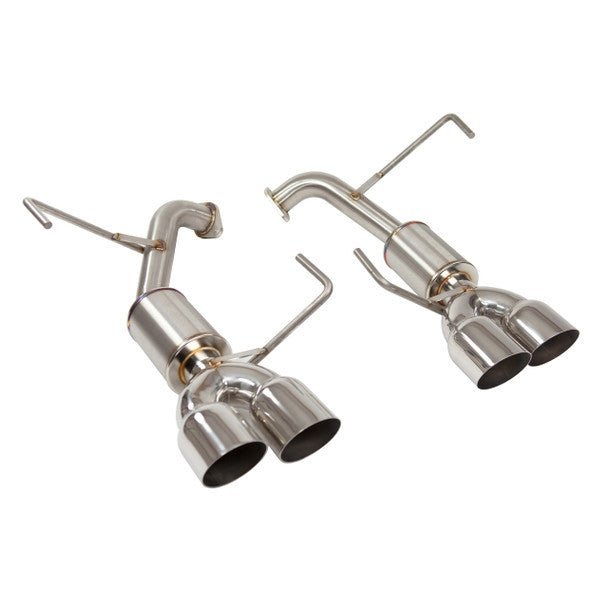Nameless Axle Back Exhaust w/ 3.5" Single Wall Polished Tips & 4" Mufflers 15 - 21 WRX / 15 - 18 STI - Axle Back - Nameless Performance