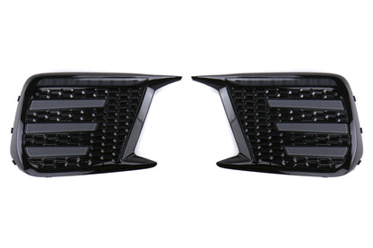 OLM Smoked Tri Bar Fog Light Bezel (No Fog Hole) - 2018-2021 Subaru WRX / STI-Fog Lights-OLM