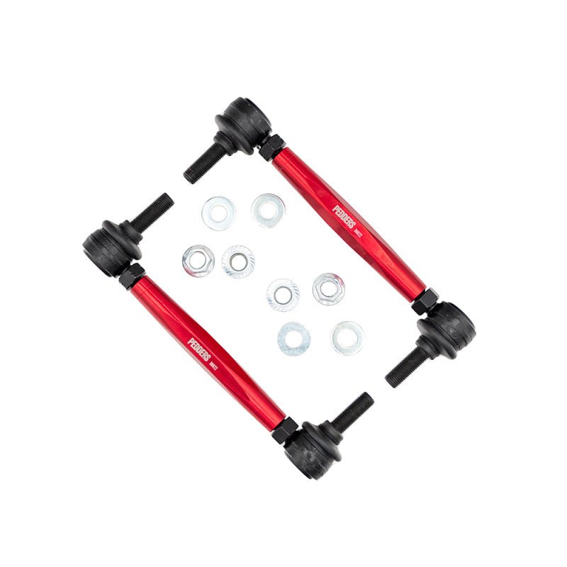 Pedders 15-22 S550 Mustang Adjustable Endlink Kit Front-Sway Bar Endlinks-Pedders