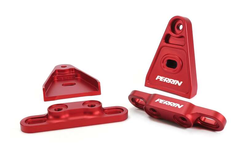 PERRIN 15+ Subaru WRX/STI High-Lift Hood Brackets - Red-Hood Struts-Perrin Performance