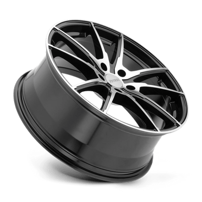 Petrol P0A Gloss Black W/ Mach Cut Face 17x8 +40 5x112mm 72.1mm
