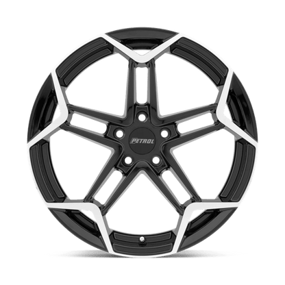 Petrol P1A Gloss Black W/ Mach Cut Face 18x8 +40 5x112mm 72.1mm