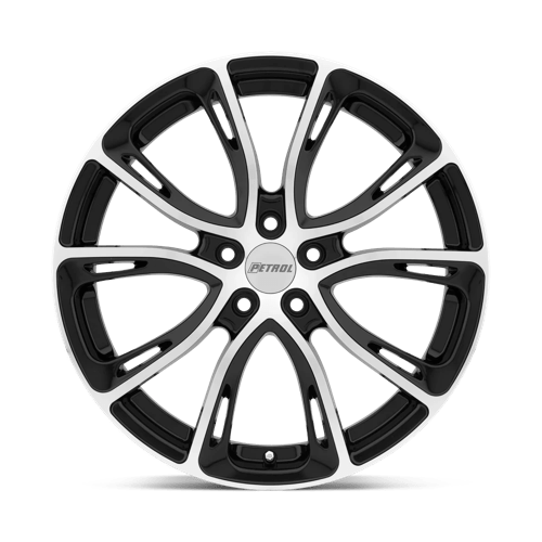 Petrol P5A Gloss Black W/ Mach Cut Face 19x8 +40 5x112mm 72.1mm