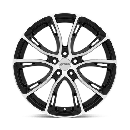 Petrol P5A Gloss Black W/ Mach Cut Face 19x8 +40 5x112mm 72.1mm