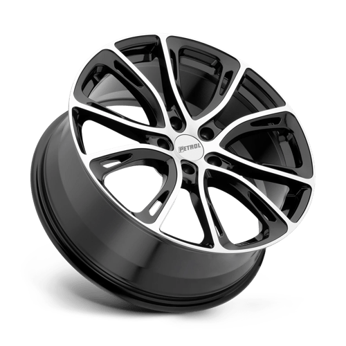 Petrol P5A Gloss Black W/ Mach Cut Face 17x7.5 +35 5x100mm 72.1mm